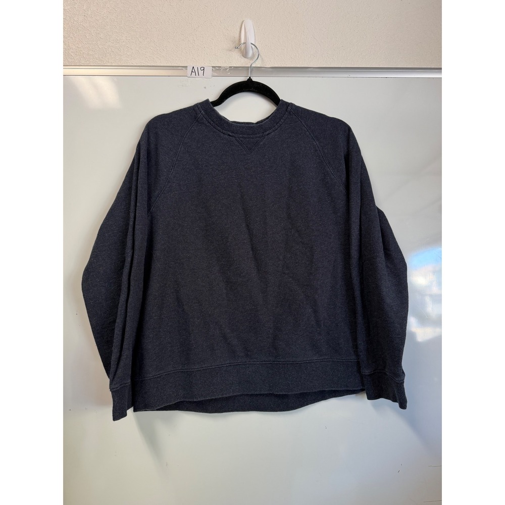 Naadam Mens Cashmere Cotton Blend Raglan Crewneck Sweatshirt Charcoal Gray M